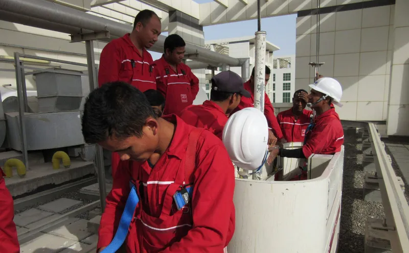 Confined space entry and rescue training session