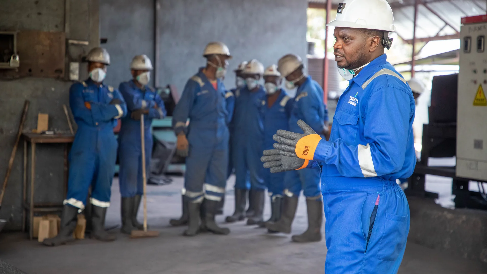 Train the Trainer course delegates practising a safety briefing during an OSHAD compliance session in Abu Dhabi