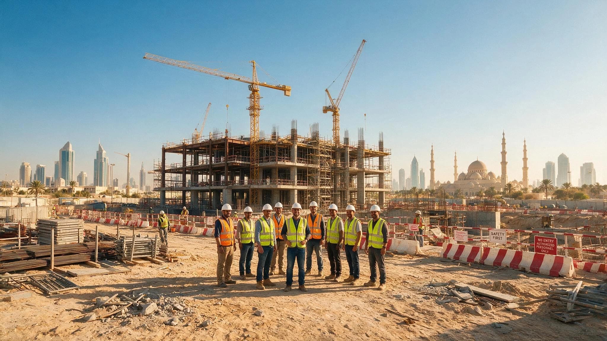 Construction site safety supervision by Arbrit Safety Training & Consultancy in Dubai, UAE